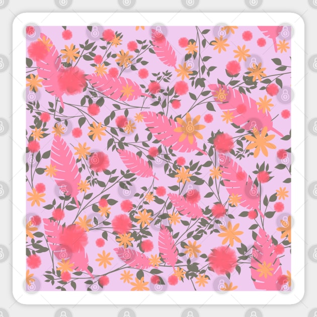 pink floral Sticker by Random Prints